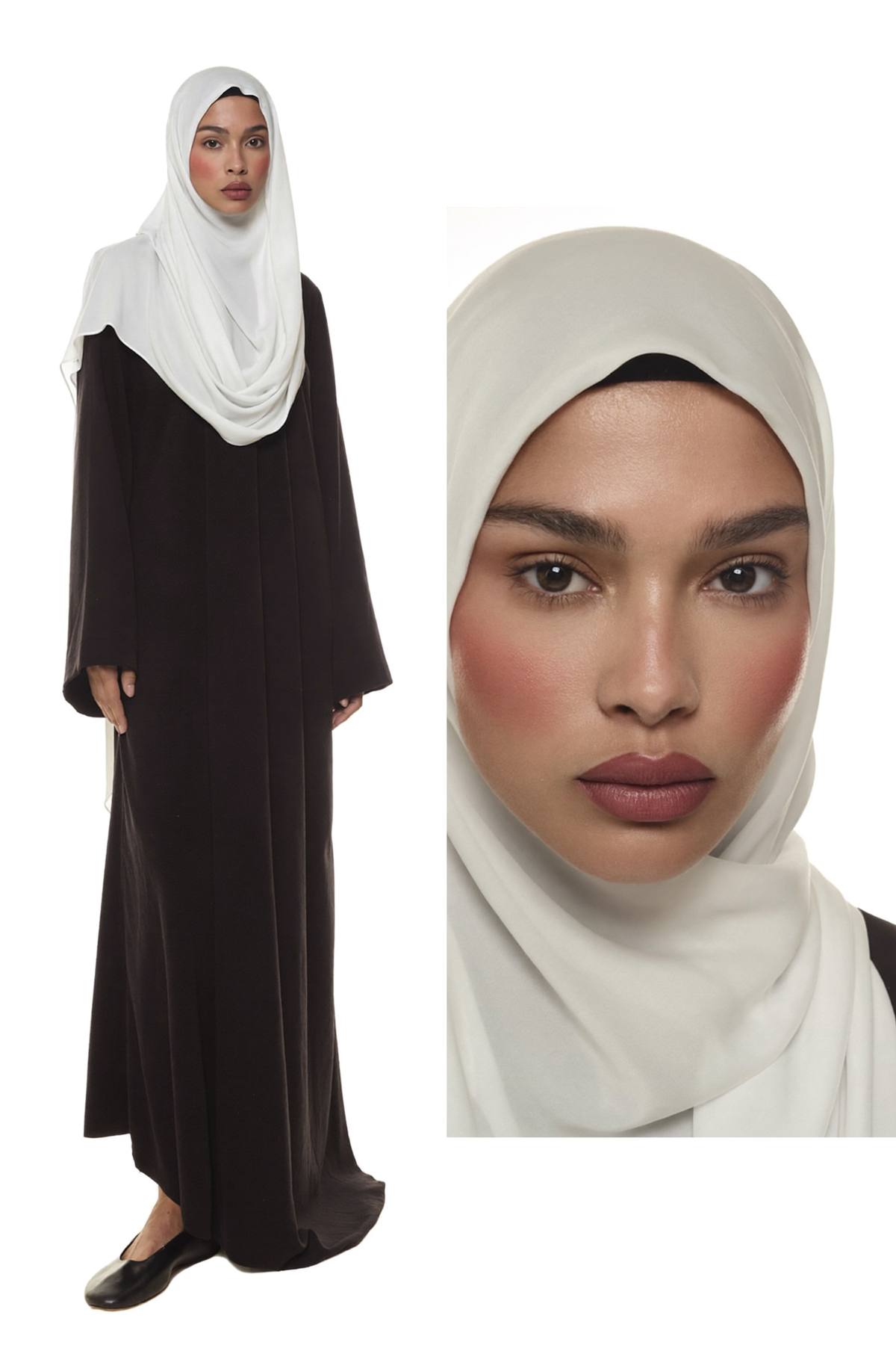 Salt Path, Dry sand Linen blend abaya