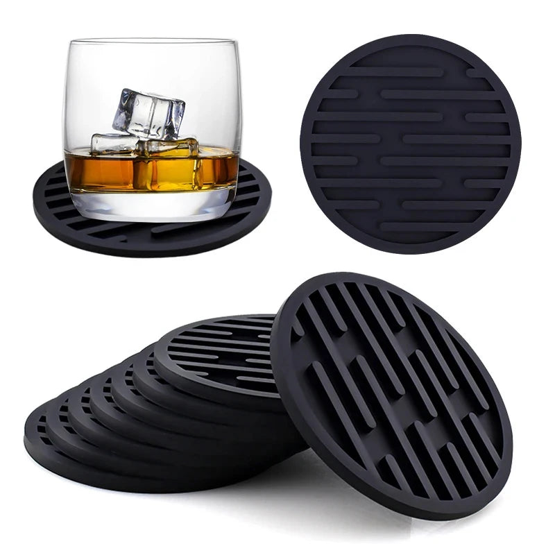 Porta-Copos de Silicone Redondo 10cm - Resistente ao Calor e Elegante para Bebidas